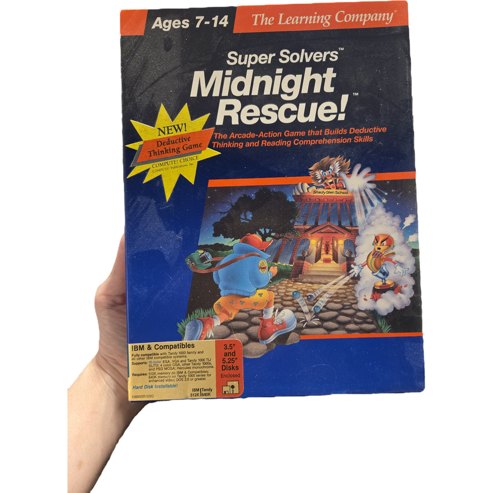 Super Solvers Midnight Rescue! IBM Tandy Vintage PC Game 1989 Retro Gaming